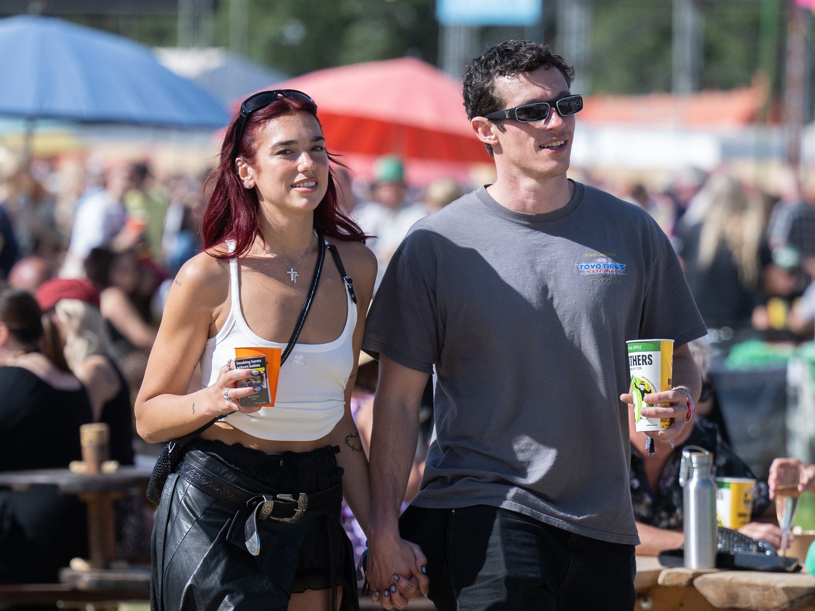 Dua Lipa and Callum Turner Nail a New Kind of Festival Style at Glastonbury