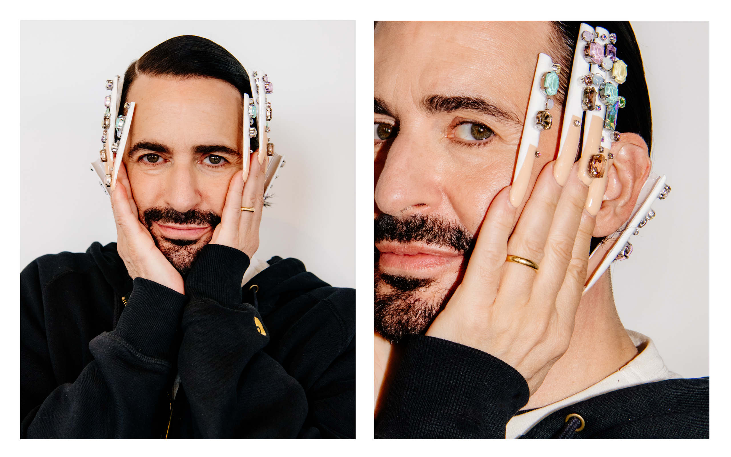 Image may contain Marc Jacobs Body Part Finger Hand Person Adult Nail Face Head Accessories Jewelry and Ring
